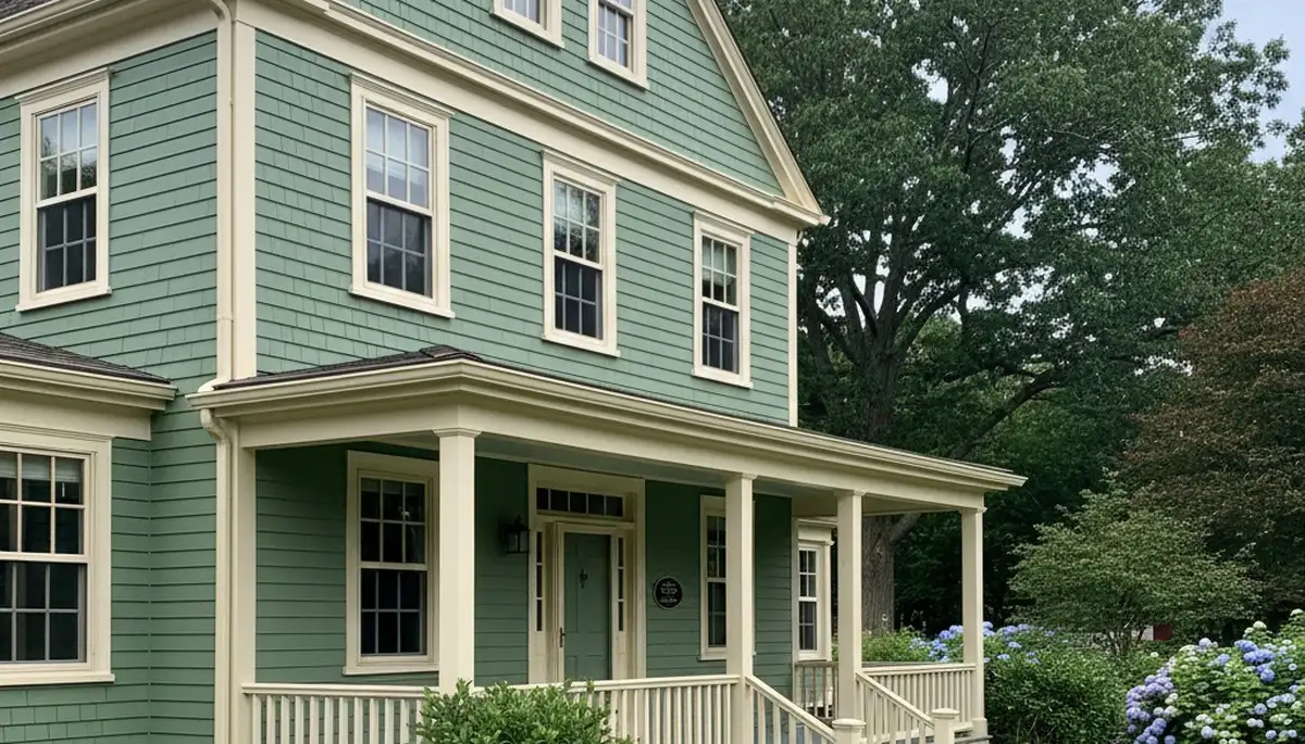 Freshly painted Plymouth MA home exterior with smooth, durable coastal finish by professional house painters