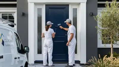 Professional door painting by expert house painters in Plymouth, MA for lasting coastal protection