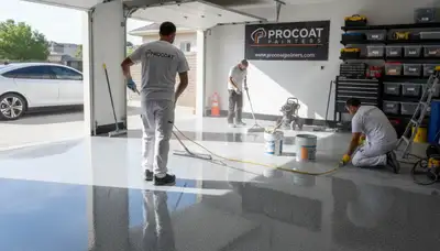 Professional epoxy garage floor coating in Plymouth MA by expert house painters