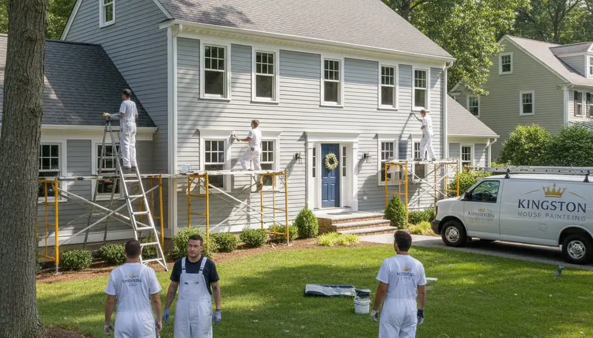 Professional house painters in Plymouth MA improving curb appeal with expert exterior painting services