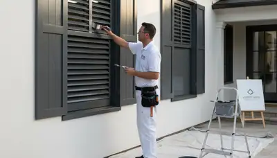 Professional shutter painting for coastal homes in Plymouth, MA by local exterior painting experts