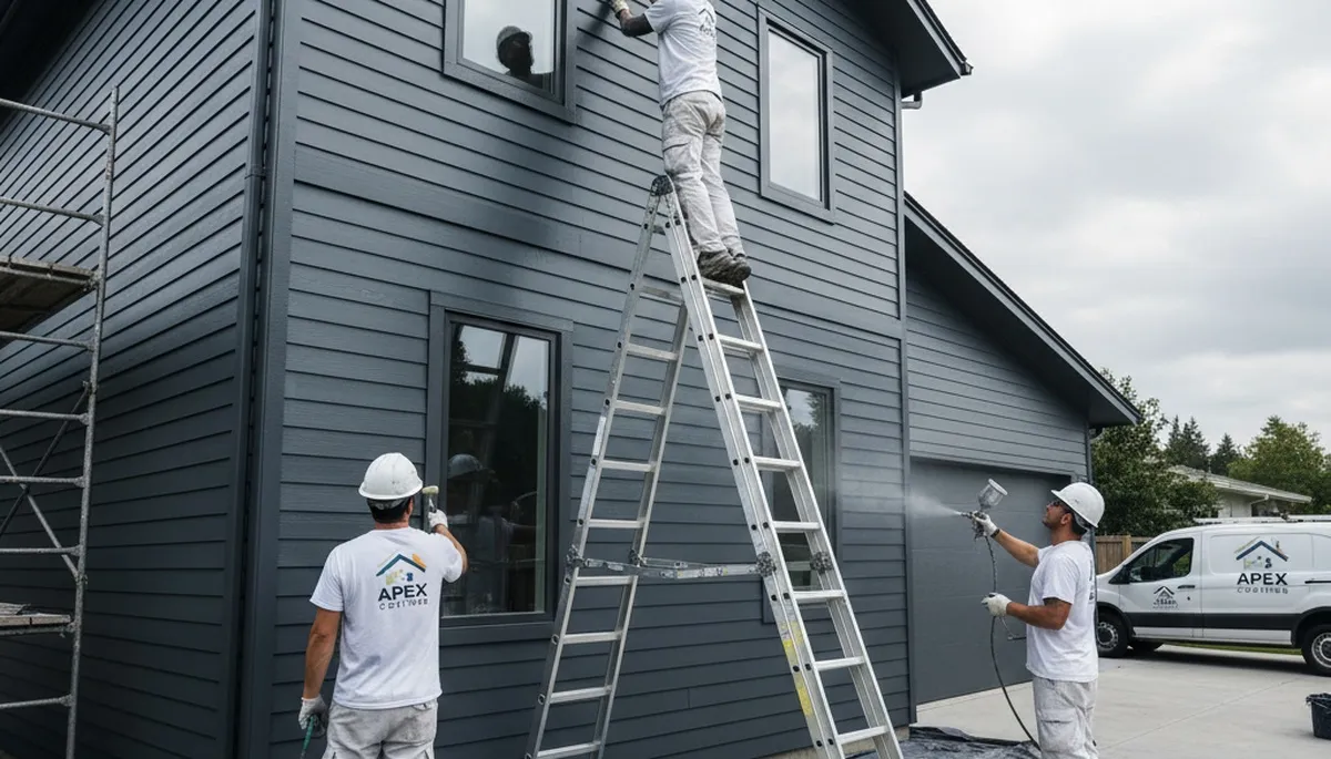 Professional siding painting in Plymouth, MA protecting coastal homes from salt air and weather