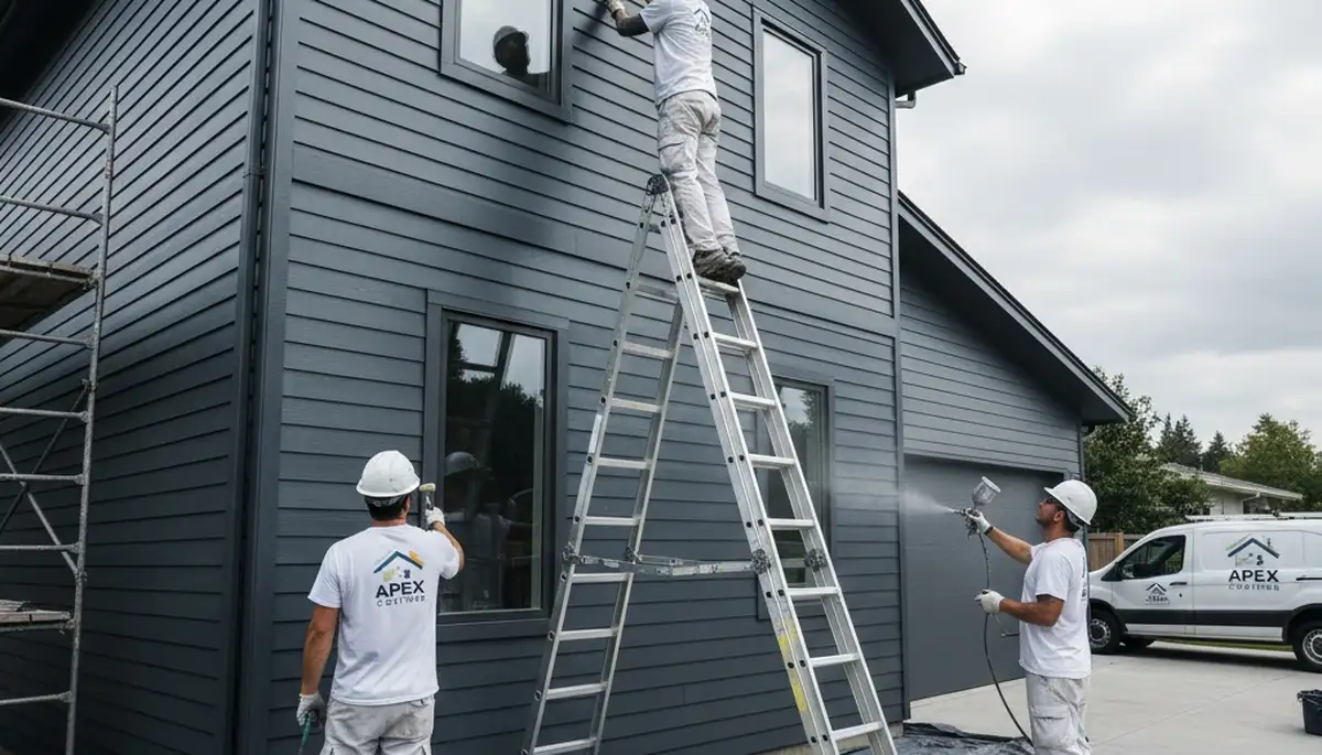 Professional siding painting in Plymouth, MA protecting coastal homes from salt air and weather