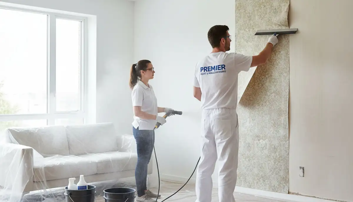 Professional wallpaper removal and wall prep by house painters in Plymouth, MA